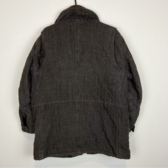 Ermenegildo Zegna Elements Wool Cashmere Fur Lamb Leather Brown Coat Mens Sz XL - Picture 4 of 16